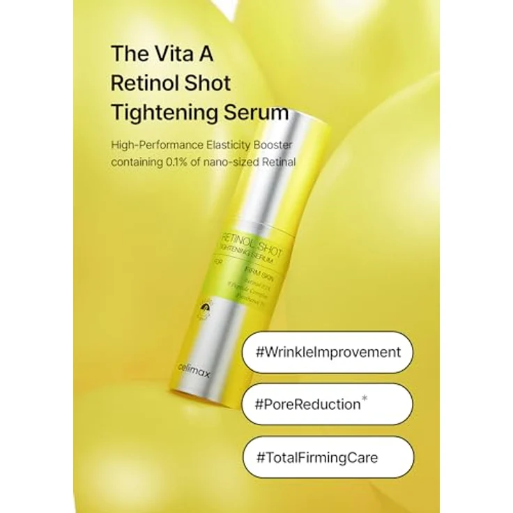 celimax Retinol Shot Tightening Serum, Gesichtsserum mit Retinol, Faltenreduzierung und Hautstraffung, 30 ml – Bild 2