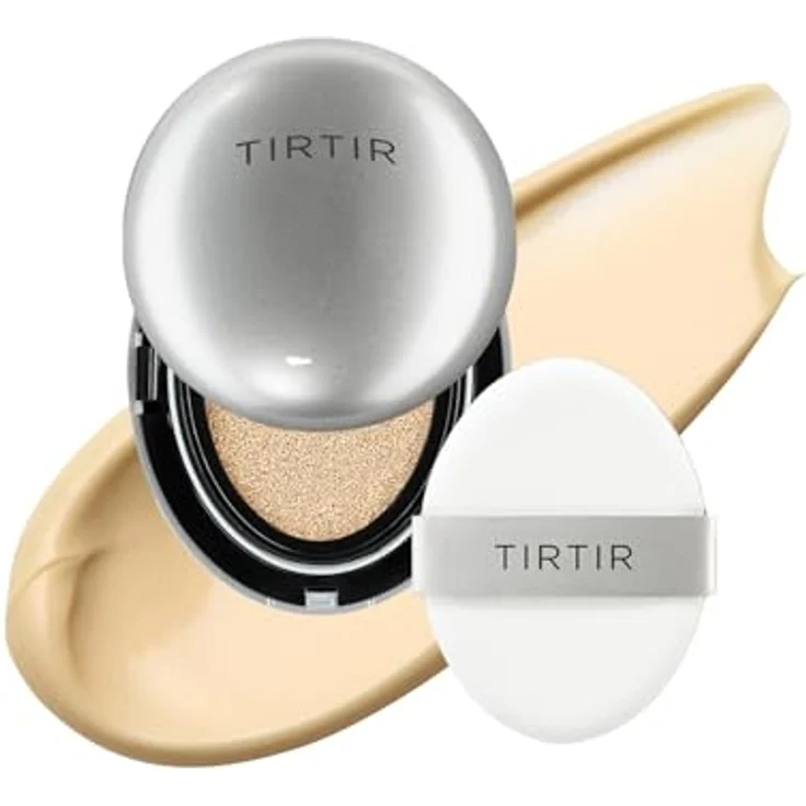 TIRTIR Aura Glow Silver Cushion Foundation, 0,15 Fl Oz, 21 W, Natürliches Elfenbein, 29 Stunden strahlende Abdeckung – Bild 1
