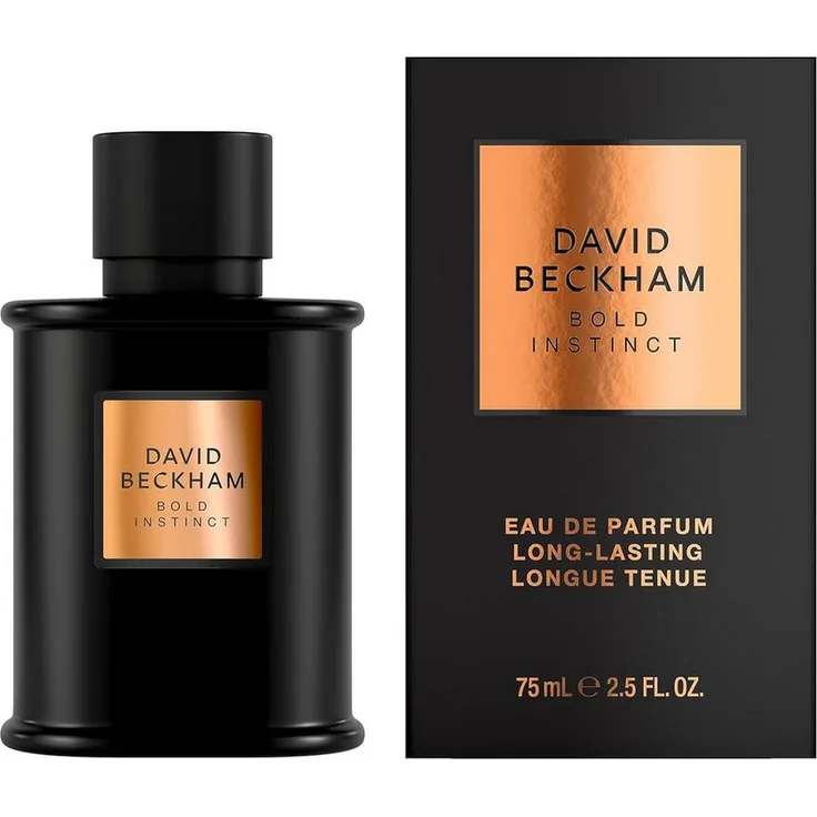 DAVID BECKHAM Eau de Parfum Bold Instinct 75 ml, holziger aromatischer Duft in mattschwarzer Flasche