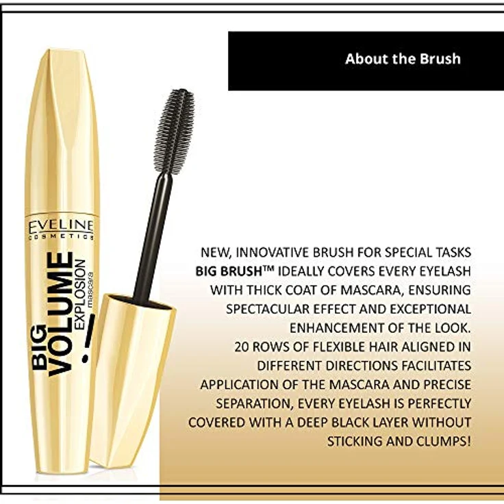 Eveline Big Volume Explosion Wimperntusche Black 12 ml  – Bild 5