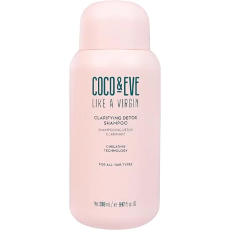 Coco & Eve Klärendes Detox-Shampoo, entfernt hartes Wasser und Ablagerungen, entgiftet die Kopfhaut mit Hibiskusessig, farbsicher und hautschonend (280 ml) – Bild 1