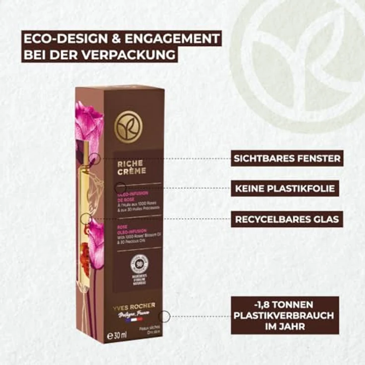 Yves Rocher Riche Crème Rose Oleo-Infusion Gesichtsöl, 30 ml – mit Rosen-Extrakt, 98% natürliche Inhaltsstoffe, repariert und pflegt die Haut – Bild 6