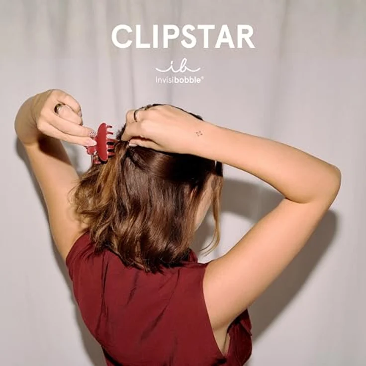 invisibobble Clipstar Premium Creme Berry, Haarklammer für dickes & feines Haar, mittel, 2er Set in Creme und Beerenrot, haarschonend ohne Abdruck – Bild 4