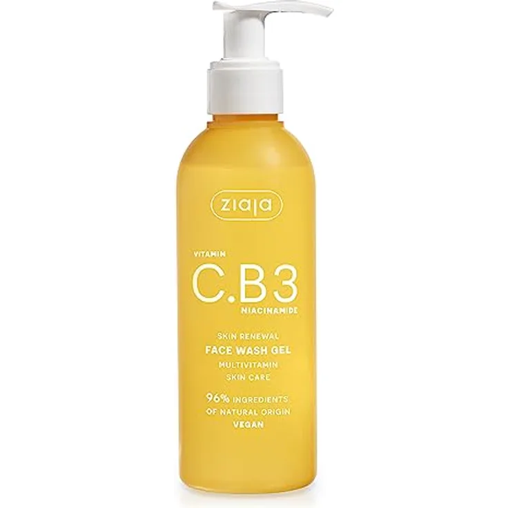 Ziaja Vitamin C.B3 Niacinamid-Reinigungsgel, 190 ml, effektive Reinigung und Feuchtigkeitspflege