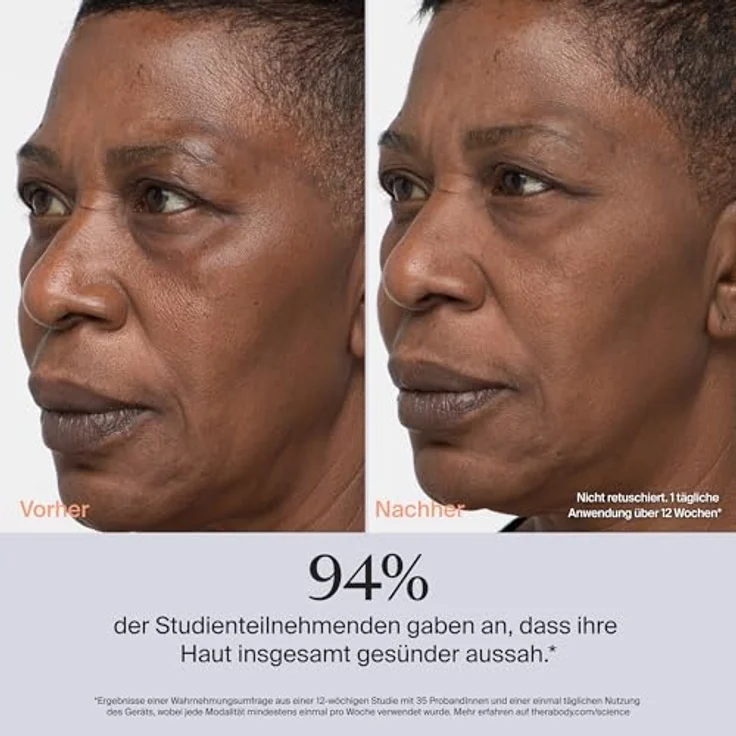 THERABODY TheraFace PRO, All-in-One Gesichts-Massagegerät mit Mikrostrom, LED-Lichttherapie und perkussiver Reinigung, schwarz – Bild 4