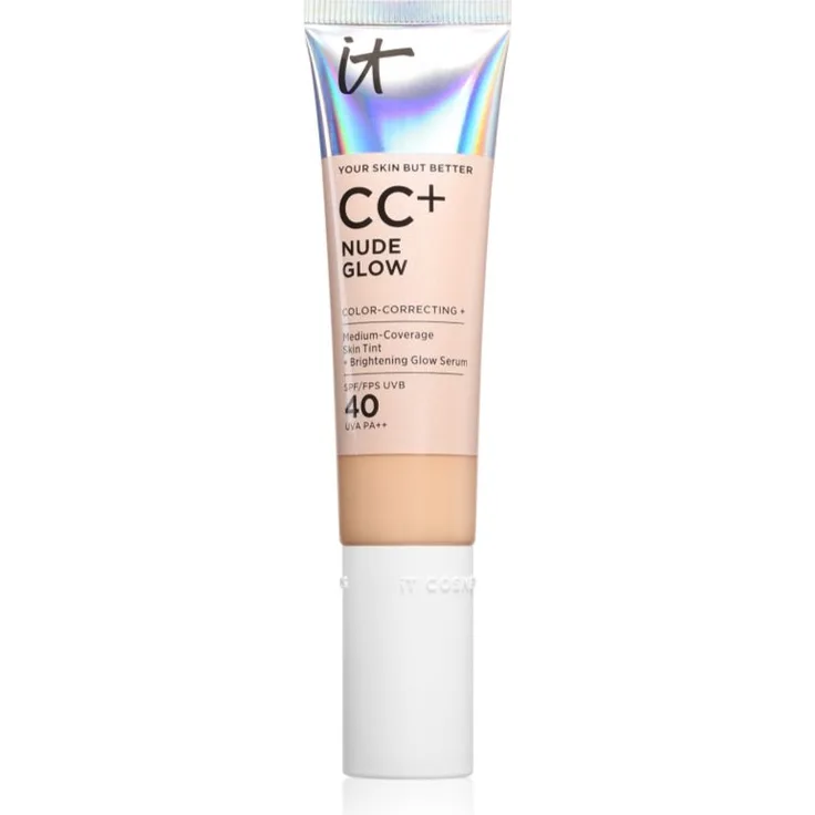 IT Cosmetics Your Skin But Better CC + Nude Glow CC Cream, getönte Tagescreme mit SPF 40 für eine verjüngte Haut, Fair Warm, 32 ml
