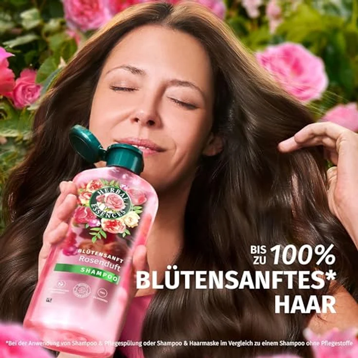 Herbal Essences Blütensanft Pflegespülung mit Rosenduft 250ml, Für seidig glänzendes Haar, Rosenessenz, Vegan – Bild 3