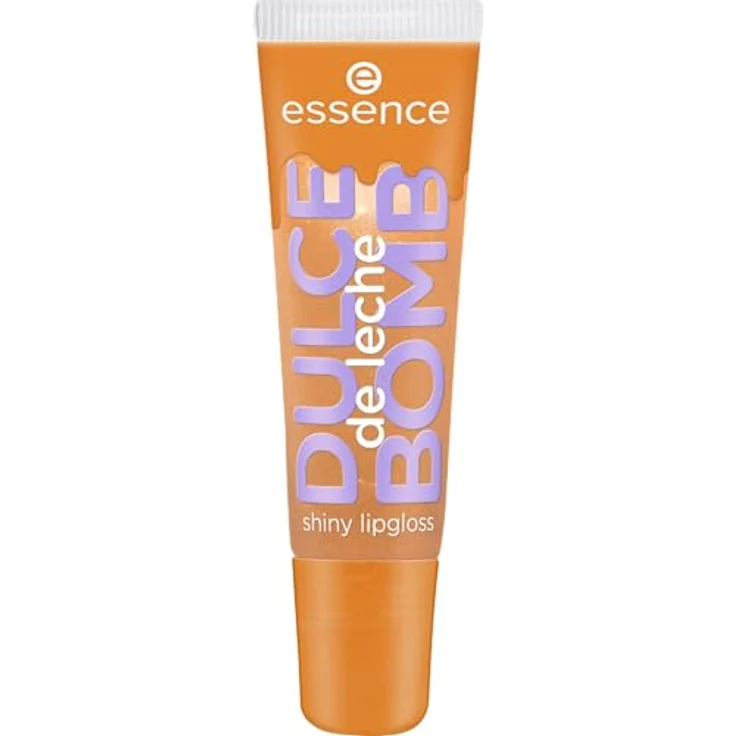 Essence Dulce Bomb de Leche Lipgloss 10 ml 01 - CREAM COME TRUE, lichtreflektierender Glanz, warmer Braunton mit goldenem Schimmer – Bild 1