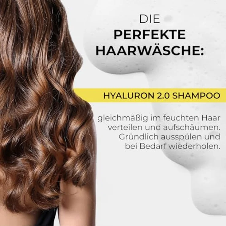 Alcina Hyaluron 2.0 Shampoo (250 ml) - Shampoo für trockene & spröde Haare - Glanz & Geschmeidigkeit - verhindert Hitzeschäden bis zu 230°C - Haarpflege mit Hyaluronsäure & Kaktusfeigenextrakt – Bild 3