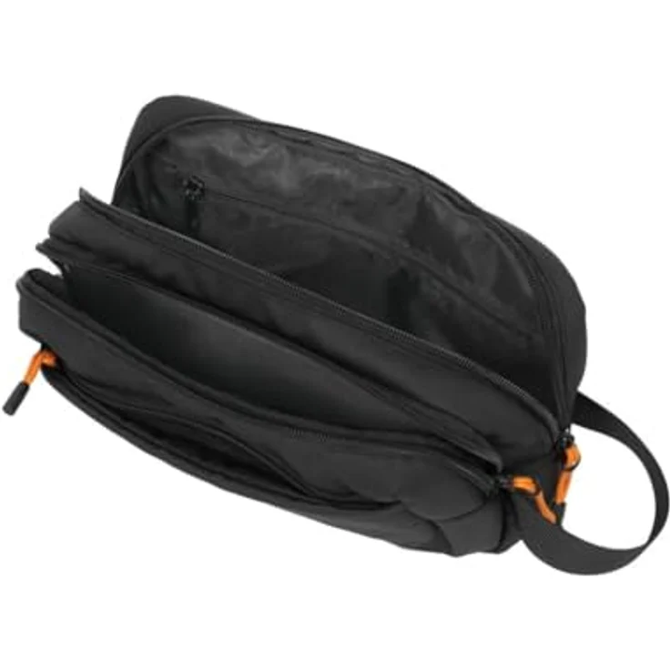 travelite Briize Kosmetiktasche, Technisches Gewebe, Schwarz, Maße 25 x 17 x 10 cm, Fach mit Lasche und Magnet-Knopffach – Bild 3