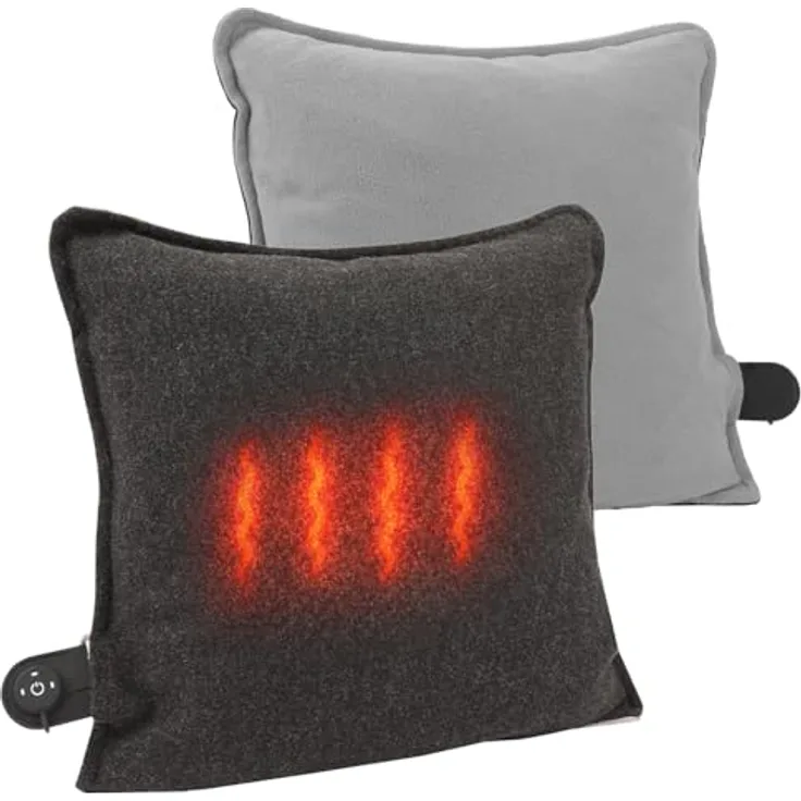 Addliving Sitz-Heizkissen kabellos, 43 x 31 cm, beheizbar mit 5000 mAh Powerbank, USB-C Aufladbar, Infrarot-Wärme, 3 Temperaturstufen