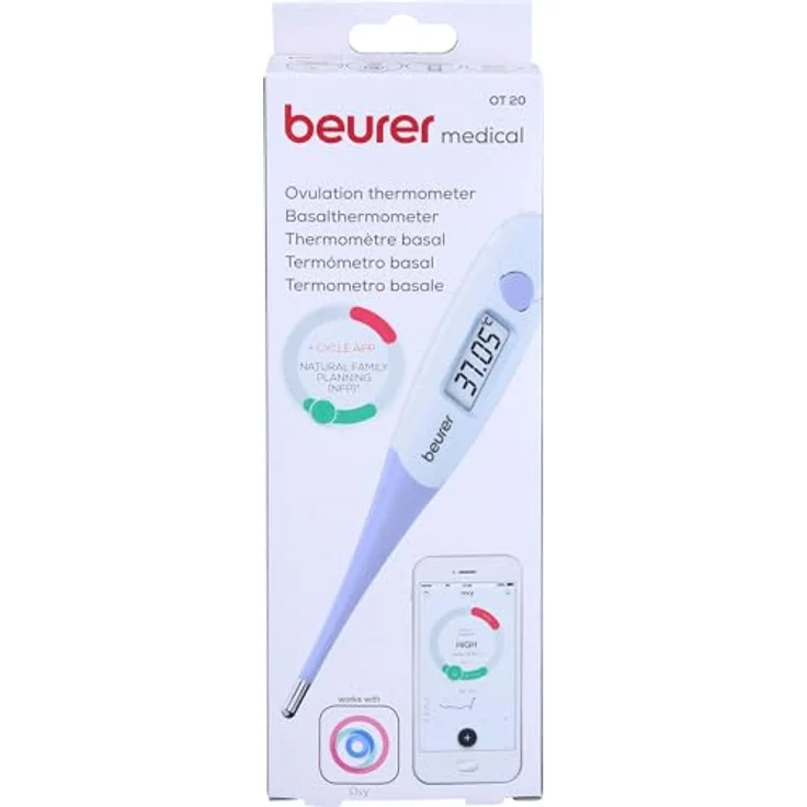 BEURER Fieberthermometer OT 20, Fruchtbarkeitsthermometer zur Bestimmung der fruchtbaren Tage, quecksilberfrei, flexibler Messspitze - Preisvergleich – Bild 2