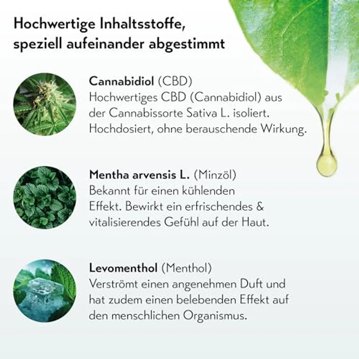 RubaXX Cannabis CBD Gel - Kühlend mit ca. 600 mg CBD - mit Menthol & Minzöl für beanspruchte Muskeln in Rücken, Schultern oder Beinen - 120 ml – Bild 4