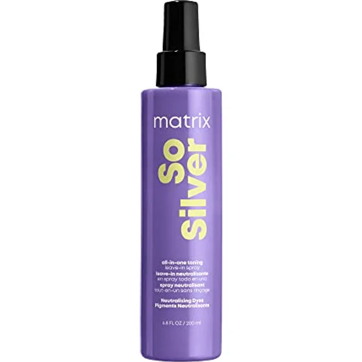 Matrix All-In-One Toning Spray für blondes Haar zur Neutralisation von Gelbstichen, Mit Violett-Pigmenten, So Silver Spray, 200ml