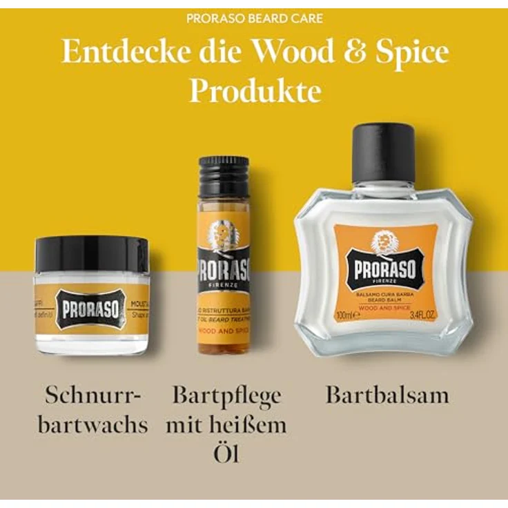Proraso Bart Balsam Wood and Spice Bartpflege für Herren mit ätherischen Ölen 100 ml, für Geschmeidigkeit und Kämmbarkeit, mit ätherischen Ölen, Reduziert Juckreiz – Bild 4