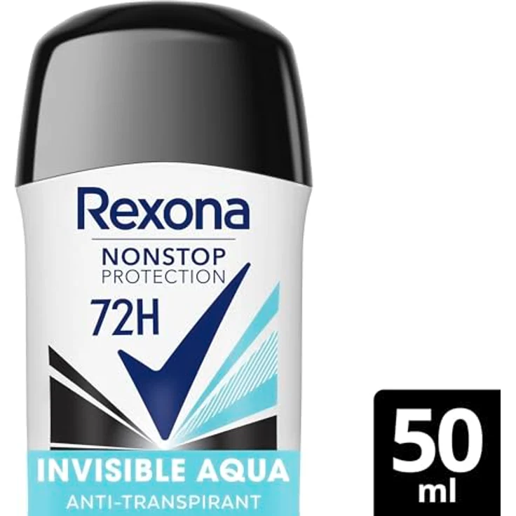 Rexona Nonstop Protection Deo Stick Invisible Aqua, 72 Stunden Anti-Transpirant Schutz, 50 ml, schweiß- und geruchsresistent – Bild 3