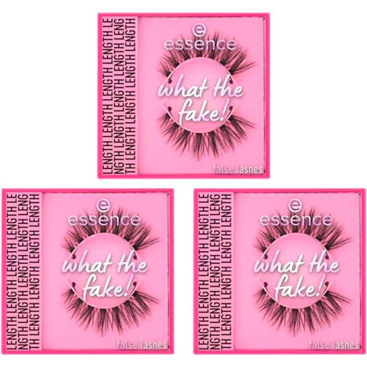 Essence Bandwimpern what the fake! 04 Dramatic Length, Set mit 3 wiederverwendbaren falschen Wimpern für intensives Volumen – Bild 1