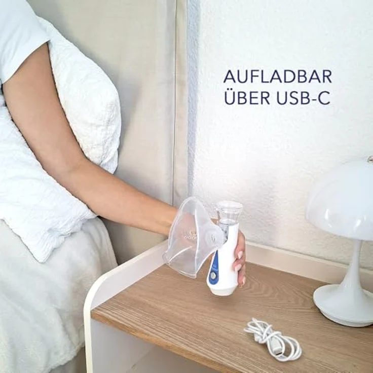 IEA Medical Inhalator Set mit Hardcase, tragbarer Vernebler mit Mikrovernebelung, USB-C aufladbar, verschiedene Mundstücke für Kinder und Erwachsene – Bild 4