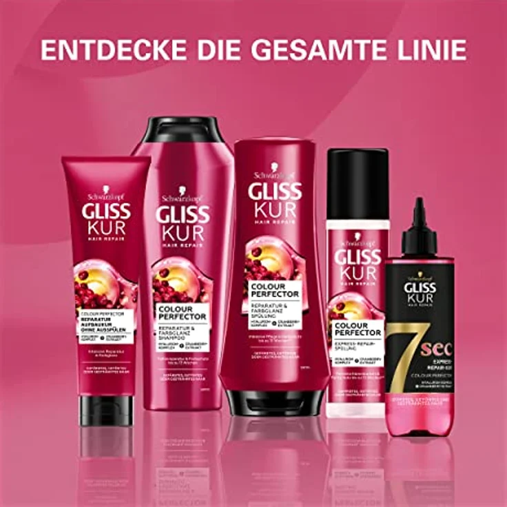 Gliss Kur Express-Repair-Spülung Colour Perfector (200 ml), Haarspülung für getöntes, gesträhntes oder gefärbtes Haar, mit Hyaluron-Komplex & Cranberry-Extrakt – Bild 4