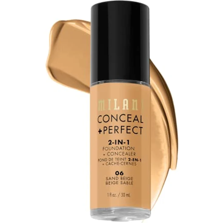 Milani Conceal + Perfect 2in1 Foundation, wasserfest und cremig, Sand Beige/06, 30 ml – Bild 1
