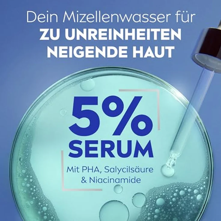 NIVEA Derma Skin Clear Mizellenwasser, sanfte Gesichtsreinigung mit Niacinamid, 400 ml, biologisch abbaubar und mikroplastikfrei – Bild 3