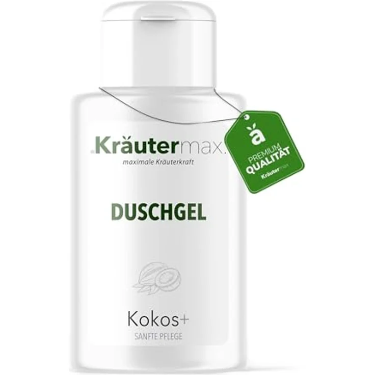 Kräutermax Kokos Duschgel, 250 ml mit natürlichen Extrakten, feuchtigkeitsspendend und hautschonend – Bild 1