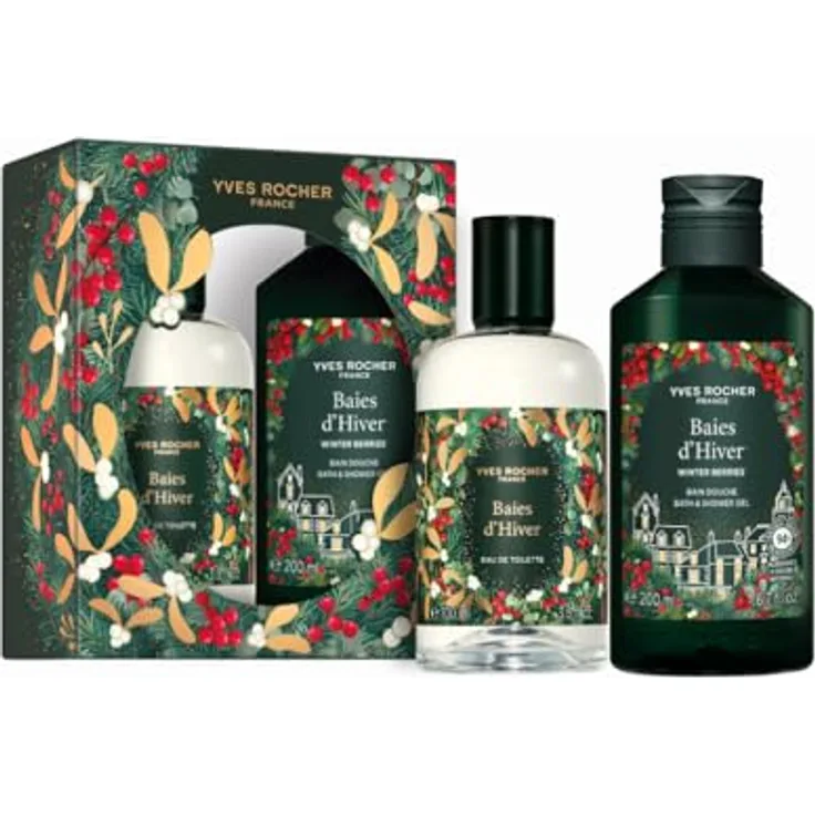 Yves Rocher LIMITED EDITION Geschenkset für Frauen - Winterbeeren: Eau de Toilette 100 ml & Duschgel 200 ml - warmer Vanilleduft mit floralen Noten - vegane Formel, 94% natürliche Inhaltsstoffe