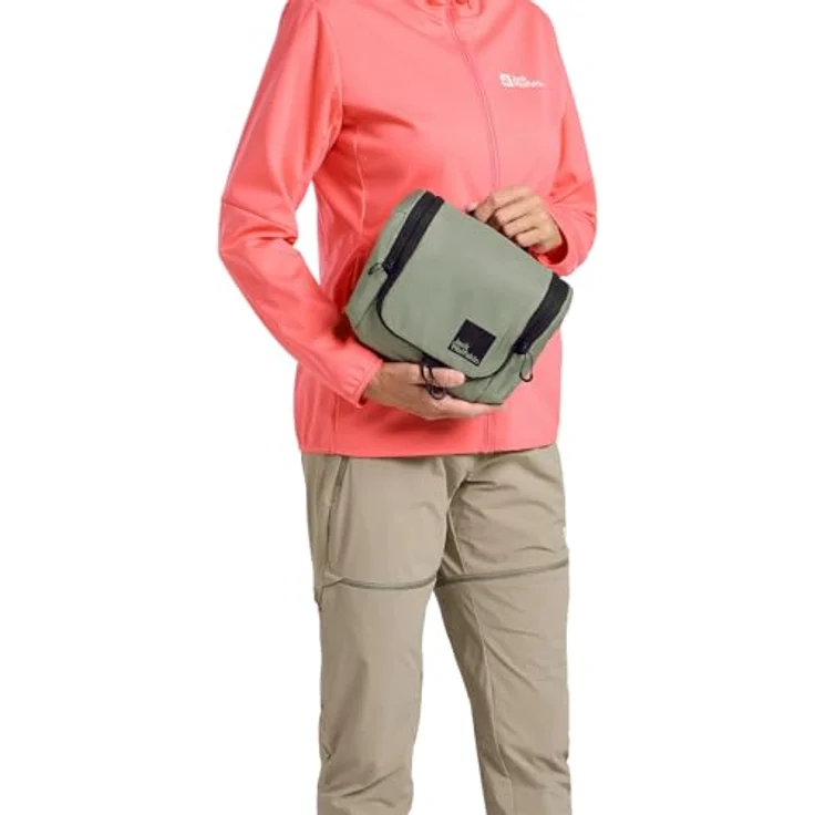 Jack Wolfskin Wandermood Washbag, strapazierfähige 5-Liter Kulturbeutel, grün – Bild 6