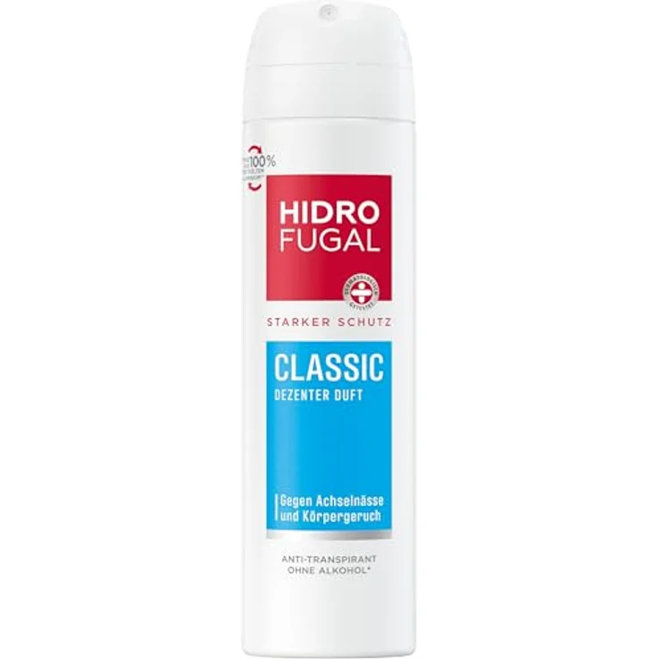 Hidrofugal CLASSIC Spray, starker Antitranspirant Schutz mit dezentem Duft, Deo Spray ohne Ethylalkohol, 150 ml – Bild 1