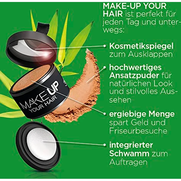 COVER HAIR Ansatzpuder in Dunkelblond (4g) - Haarpuder zur schnellen & unsichtbaren Kaschierung des Ansatz, Haarverdichtung & Abdecken grauer Haare - Wind- & Wasserfest – Bild 5