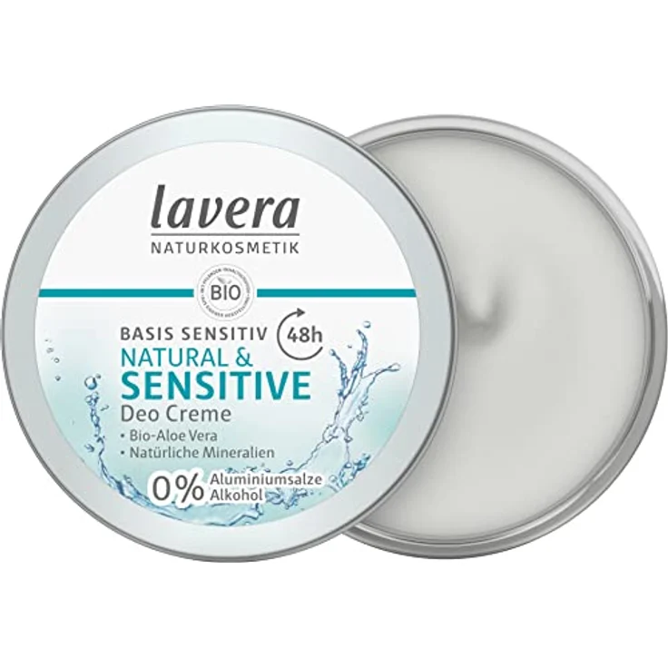 lavera Deo Creme basis sensitiv NATURAL & SENSITIVE - mit Bio-Aloe Vera & natürlichen Mineralien - 48 Stunden zuverlässiger Schutz - Naturkosmetik - vegan - Bio (1 x 50 ml) – Bild 2
