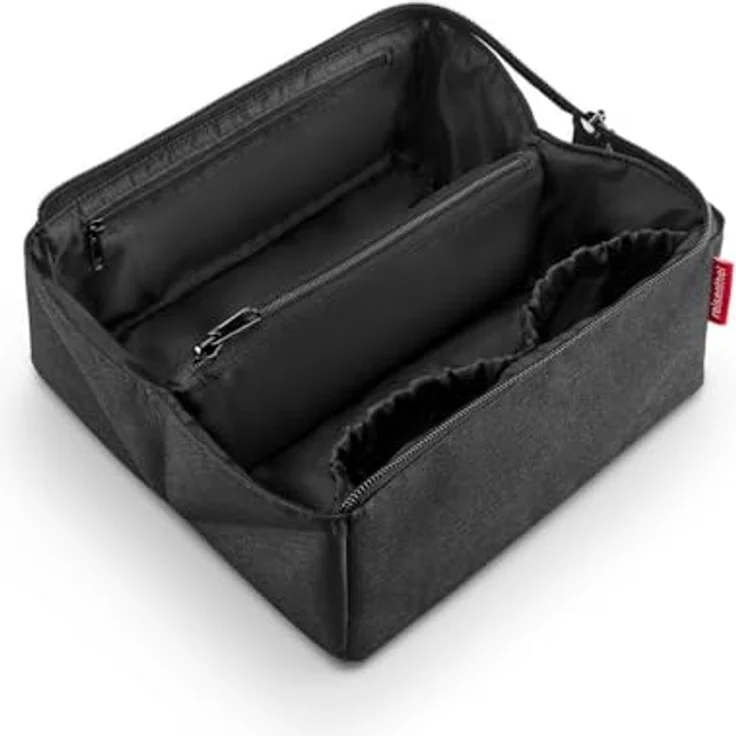 REISENTHEL® Kosmetiktasche fold case black, wasserabweisend, 1,5l Volumen, 2 Hauptfächer, Maße 23 x 11 x 11 cm – Bild 1