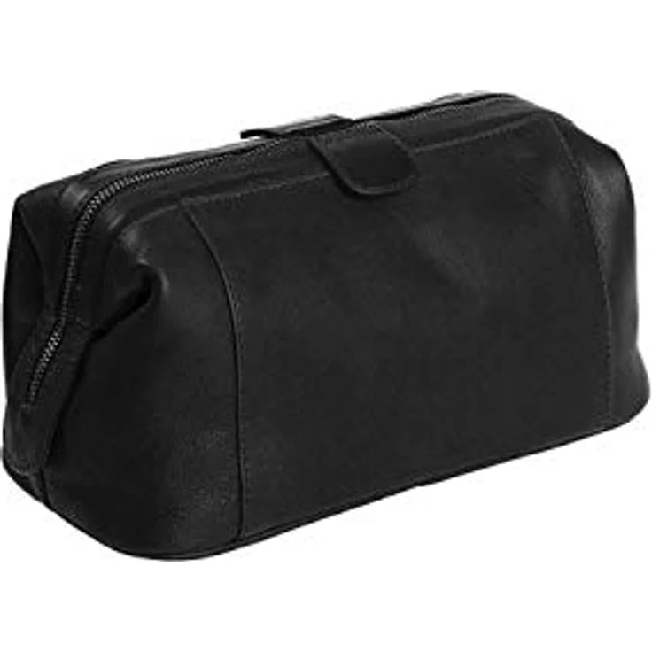 Chesterfield Brand The Kulturbeutel Vince Leder für Damen und Herren | Reise Waschen Rasieren Kosmetik Tasche Badezimmer Toilettenartikel Großer Organizer Make-up, Schwarz, Large – Bild 5