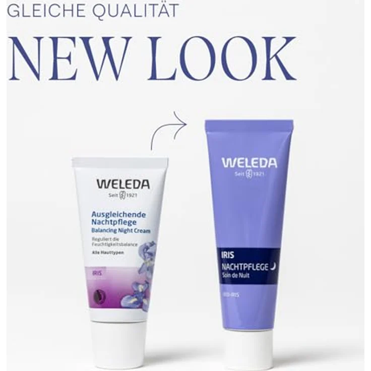 Weleda Bio Iris Nachtpflege, regenerierende Feuchtigkeitspflege für trockene Haut, 30 ml – Bild 3