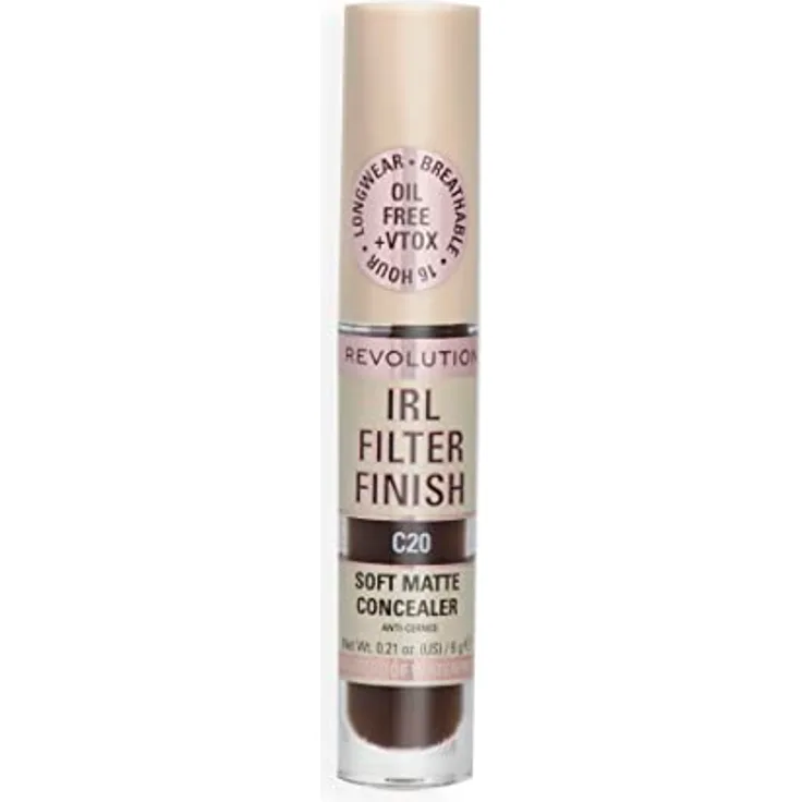 Makeup Revolution, IRL Filter Finish Concealer, Mittlere bis volle Deckkraft, C20, 6g