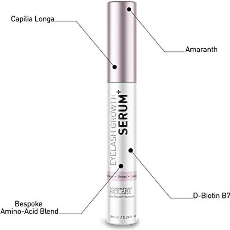 Scandinavian Biolabs Eyelash Growth Serum 6ml Unisex Wimpern-und Augenbrauenserum für verbessertes Wimpernwachstum | Komplett natürlich 100% vegane Formel für dichtere und längere Wimpern – Bild 2