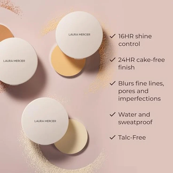 Laura Mercier Translucent Pressed Setting Powder, mattierendes Puder mit 16 Stunden Haltbarkeit, 6,5 g, TRANSLUCENT HONEY – Bild 4