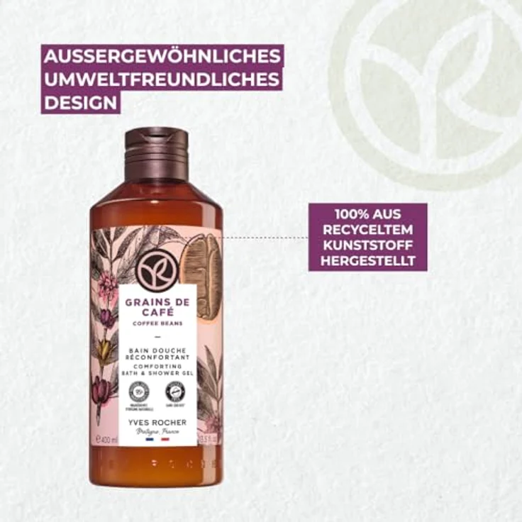 Yves Rocher Bain de Nature, pflegendes Duschgel mit Kaffee-Bohnen-Extrakt, 400 ml, vegan und feuchtigkeitsspendend – Bild 6
