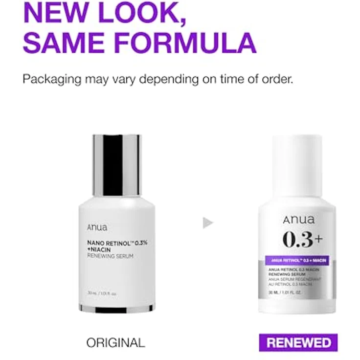 Anua Retinol 0,3% + Niacin Renewing Serum, Gesichtsserum mit 8 Peptiden zur Hautverjüngung und Verbesserung des Hauttons, 30ml – Bild 2