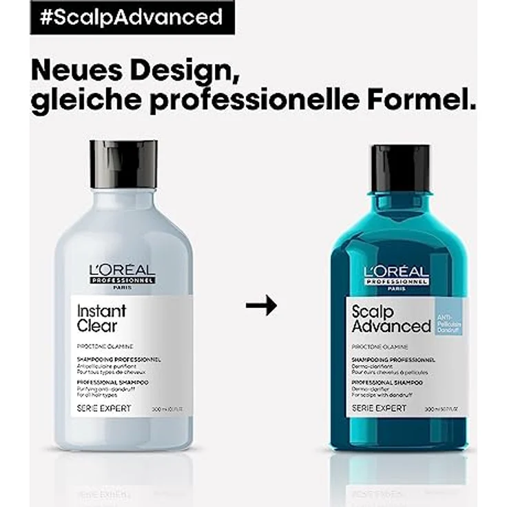 L'Oréal Professionnel Haarshampoo gegen Schuppen bei trockener & fettiger Kopfhaut, Scalp Advanced, Anti-Dandruff Dermo-Clarifier Shampoo, 300 ml – Bild 4