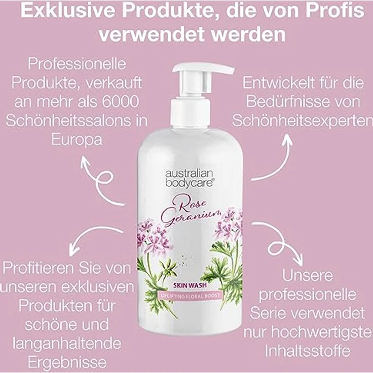 Australian Bodycare Skin Wash Professional 500 ml - Teebaumöl & Rose Duschgel - Für weiche, unreine Haut, ideal vor Haarentfernung – Bild 3