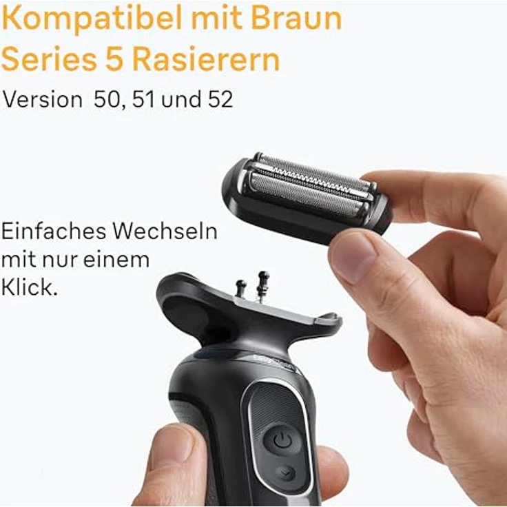 Braun Zubehör Combipack 54B, Ersatzscherkopf für Series 5 Rasierer, Hautschonende Klingentechnologie, Made in Germany – Bild 6