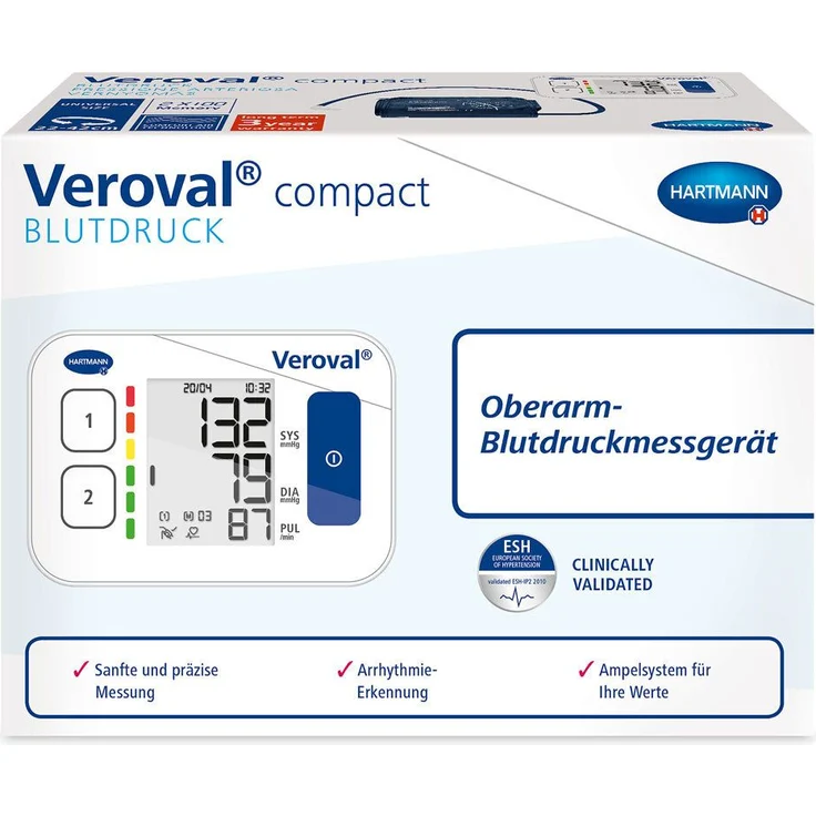 Veroval compact BPU 22, Oberarm-Blutdruckmessgerät für exaktes und sanftes Messen, 1 Stück