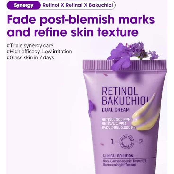 Some By Mi Retinol Bakuchiol Dual Cream, Gesichtscreme mit Porenverfeinerung und Faltenreduktion, 50 ml – Bild 7