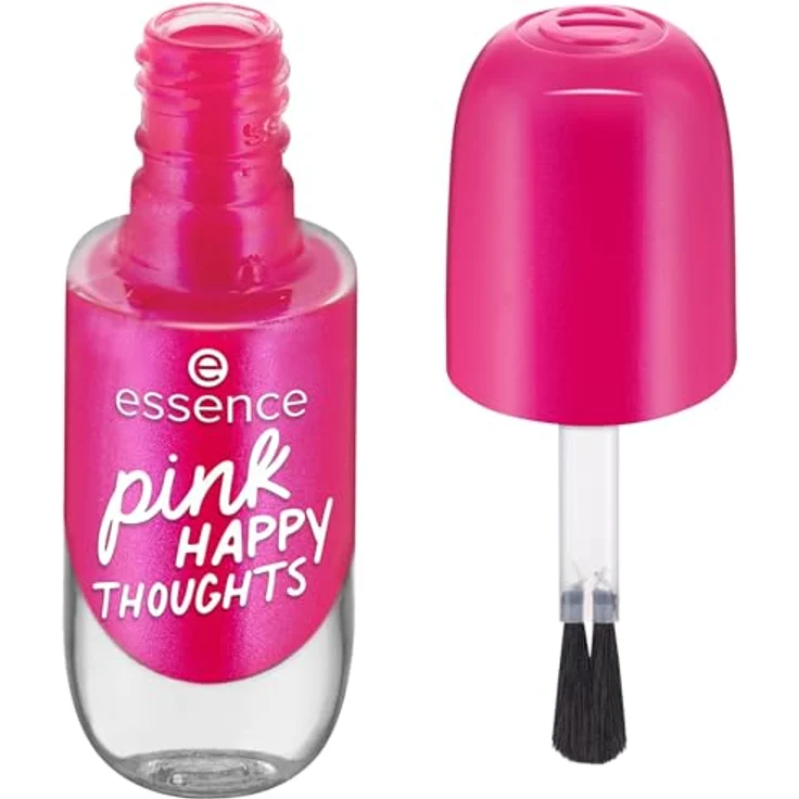 essence gel nail colour, Gellack, Nagellack, Nr. 15 pink HAPPY THOUGHTS, pink, langanhaltend, farbintensiv, gelig, glänzend, schimmernd, ohne Aceton, vegan, Mikroplastik Partikel frei (8ml) – Bild 2