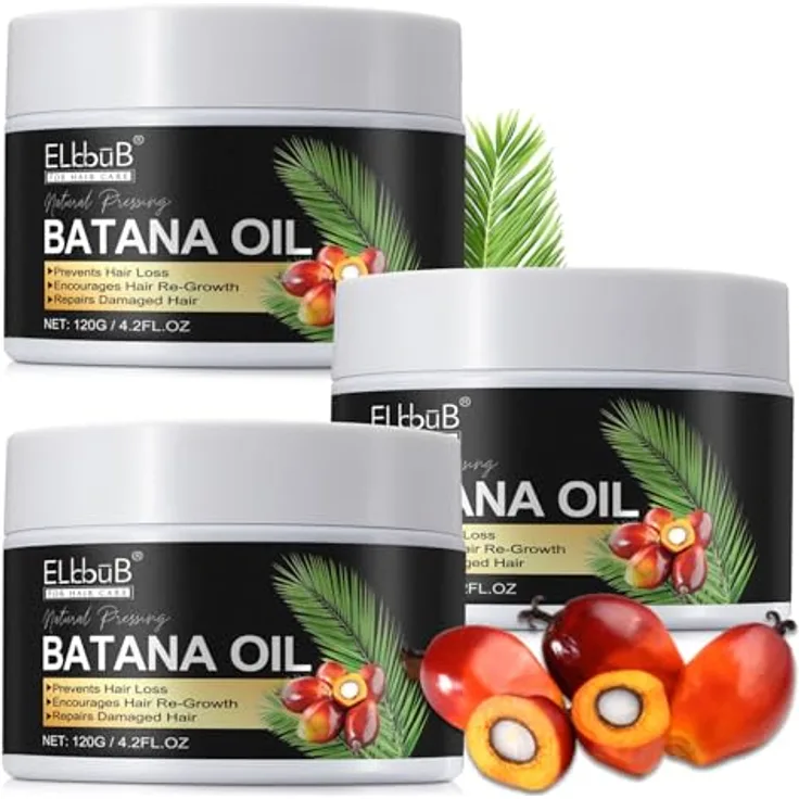 P-Beauty Bio Batana Öl 3x120g, Haarpflegeöl für Haarwachstum, Feuchtigkeit, Anti-Frizz und Glanz, vegan