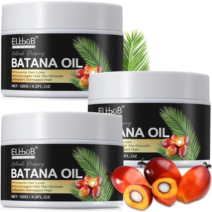 P-Beauty Bio Batana Öl 3x120g, Haarpflegeöl für Haarwachstum, Feuchtigkeit, Anti-Frizz und Glanz, vegan – Bild 1