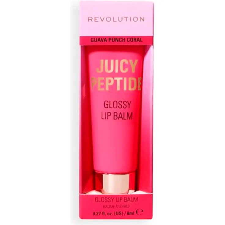 Revolution Juicy Peptide Lip Balm, Pflegender Lippenbalsam mit Peptiden, Squalan & Vitamin E, Vegan, Tierversuchsfrei, 8ml, Guava Rum Punch Coral – Bild 4