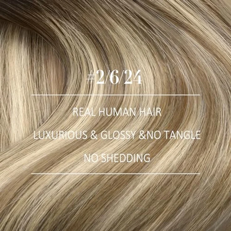 YoungSee Haarverlängerung, 35,6 cm Echthaar mit Balayage, dunkelbraun/mittelbraun, 100 g, für kurzes Haar, verwicklungsresistent, sicherer Halt – Bild 3