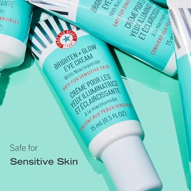 First Aid Beauty Brighten + Glow, Illuminating Eye Cream gegen dunkle Augenringe, 15 ml, Tag + Nacht – Bild 3